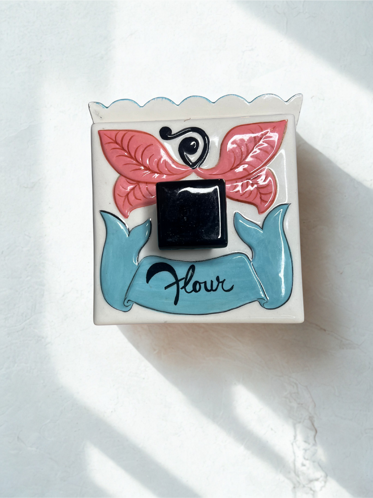 Vintage 1960s Hand Painted Ceramic Canisters (Set of 3)