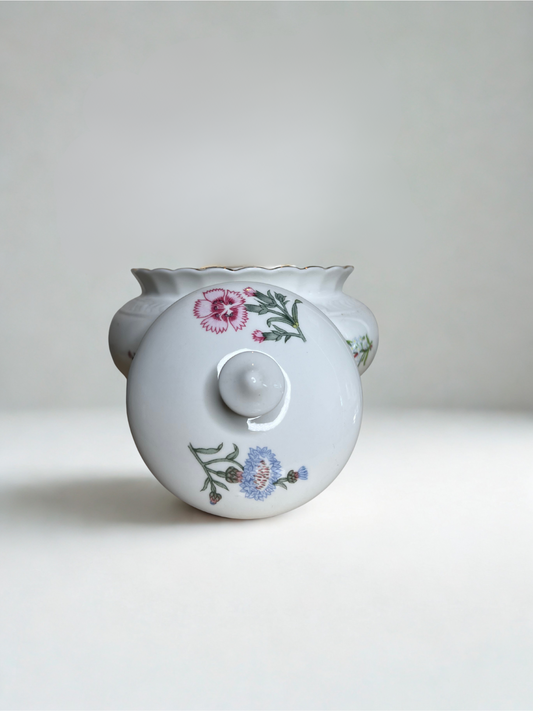 Vintage Aynsley Wild Tudor Fine Bone China Sugar Bowl with Lid – Made in England