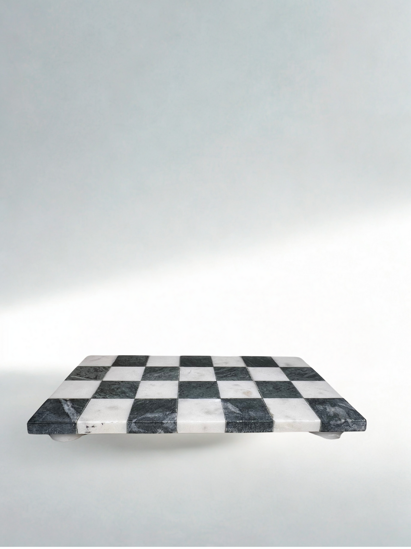 Checkered Marble Display Tray – Black & White