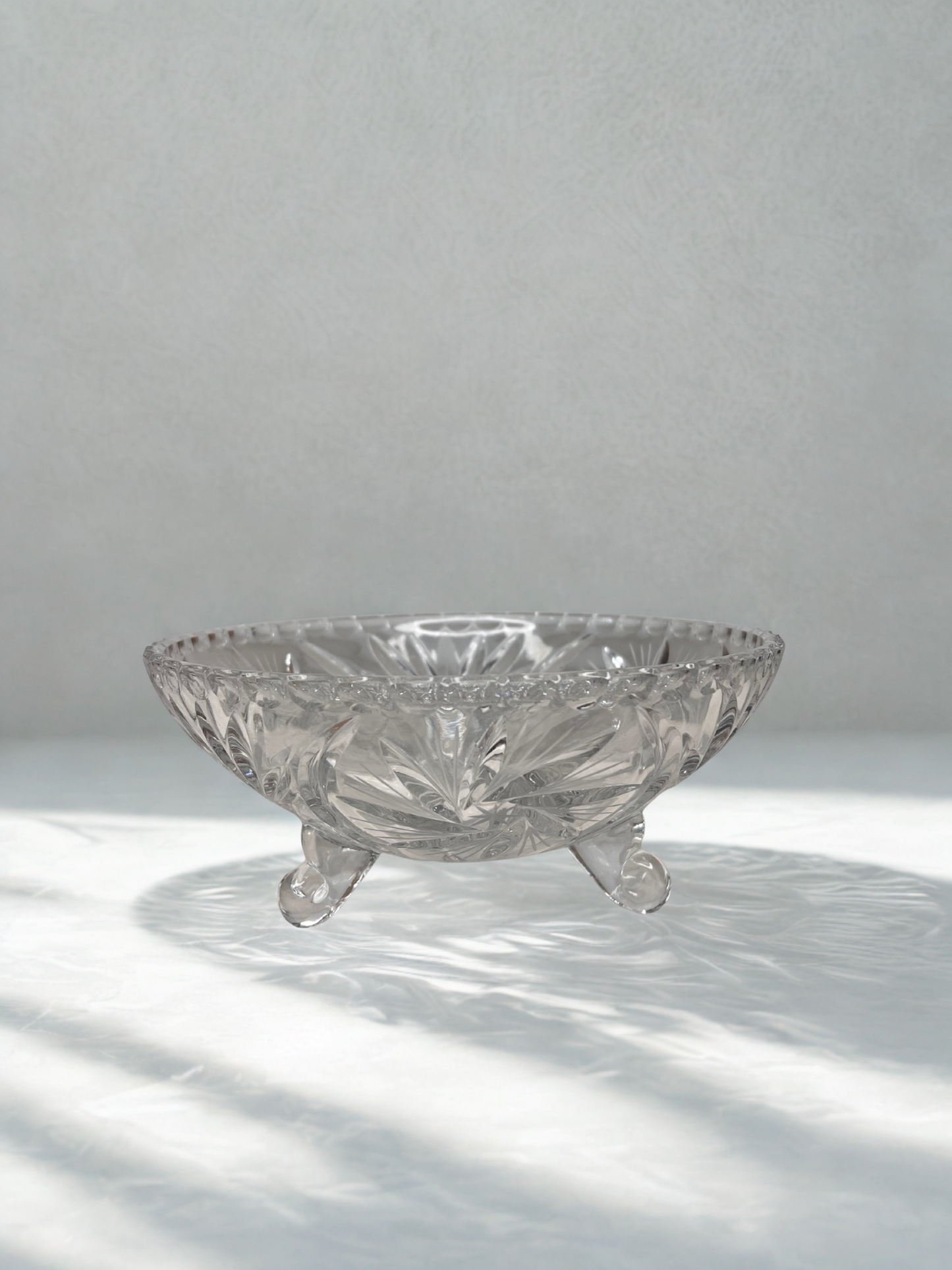 Vintage staiger deep cut Crystal Footed Bowl - Starburst Pattern