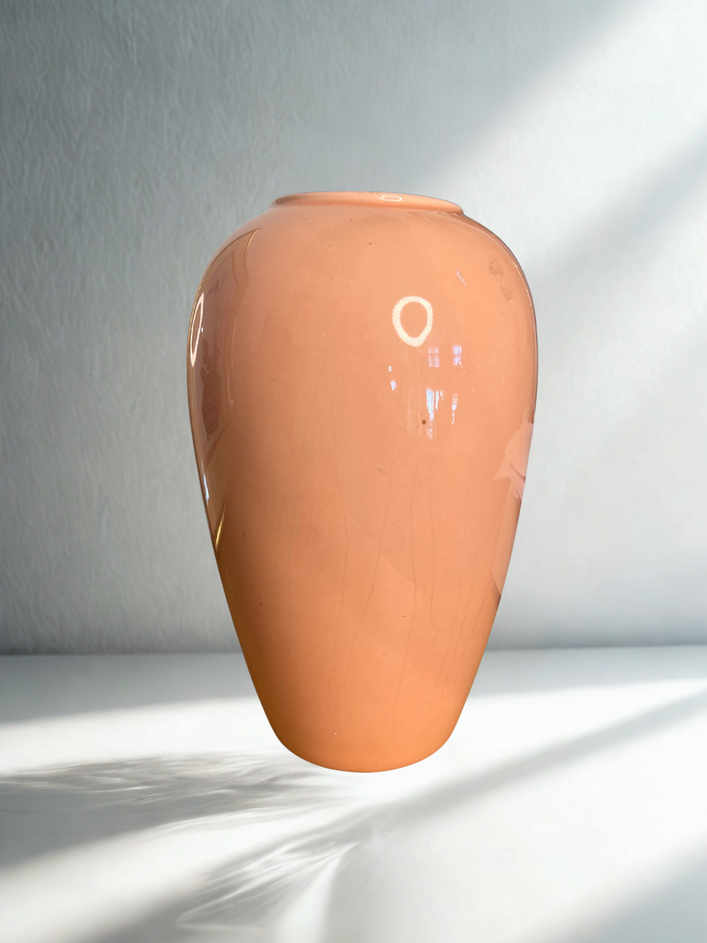 Vintage Ceramic Vase — Peach Glaze