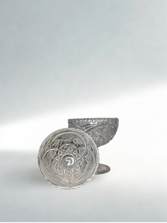 Vintage Cut Crystal Compote with Lid