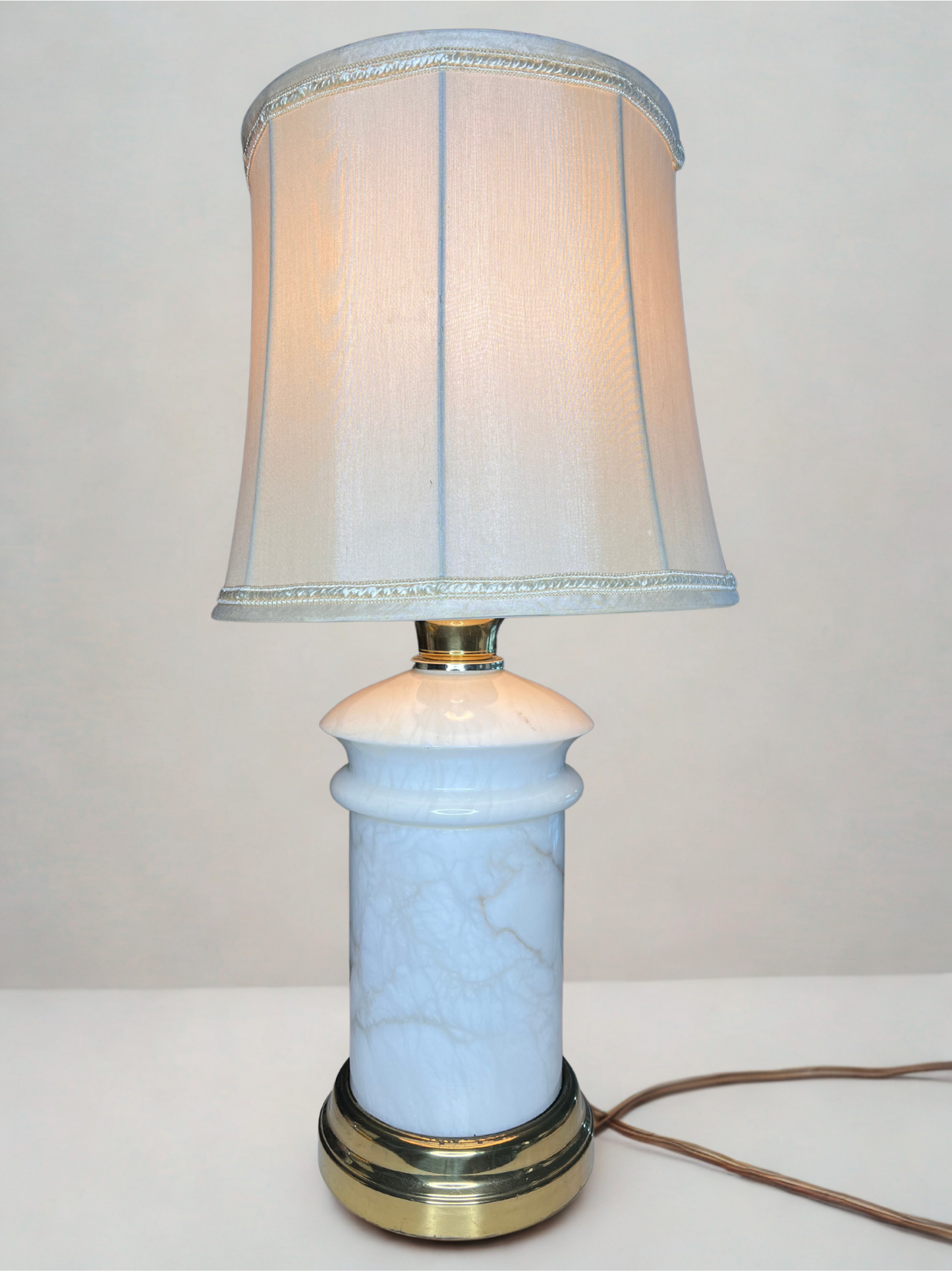 White Marble Glass Lamp - 27.5" tall