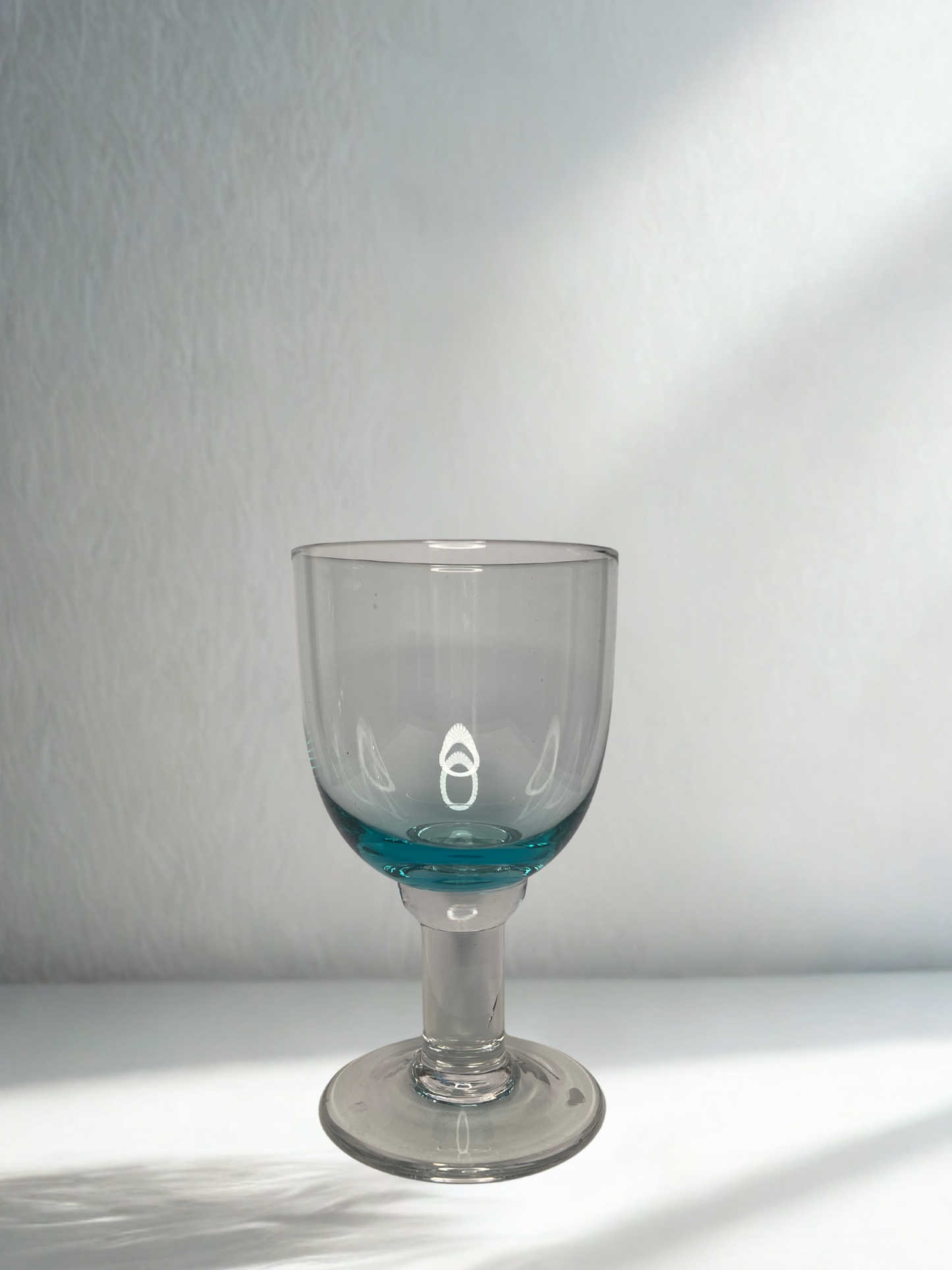 Clear Goblet with Teal Base Accent