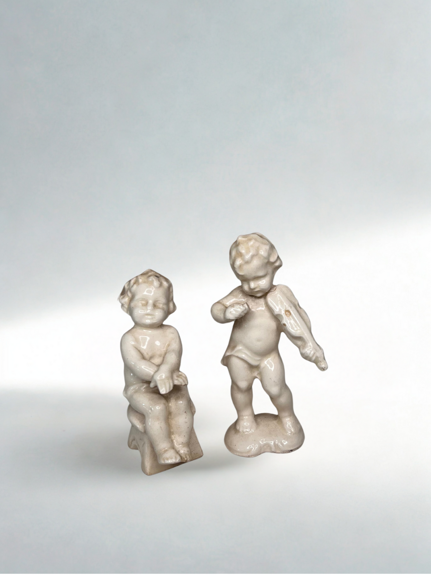 Mini Ceramic Cherub Figurines – Set of 2