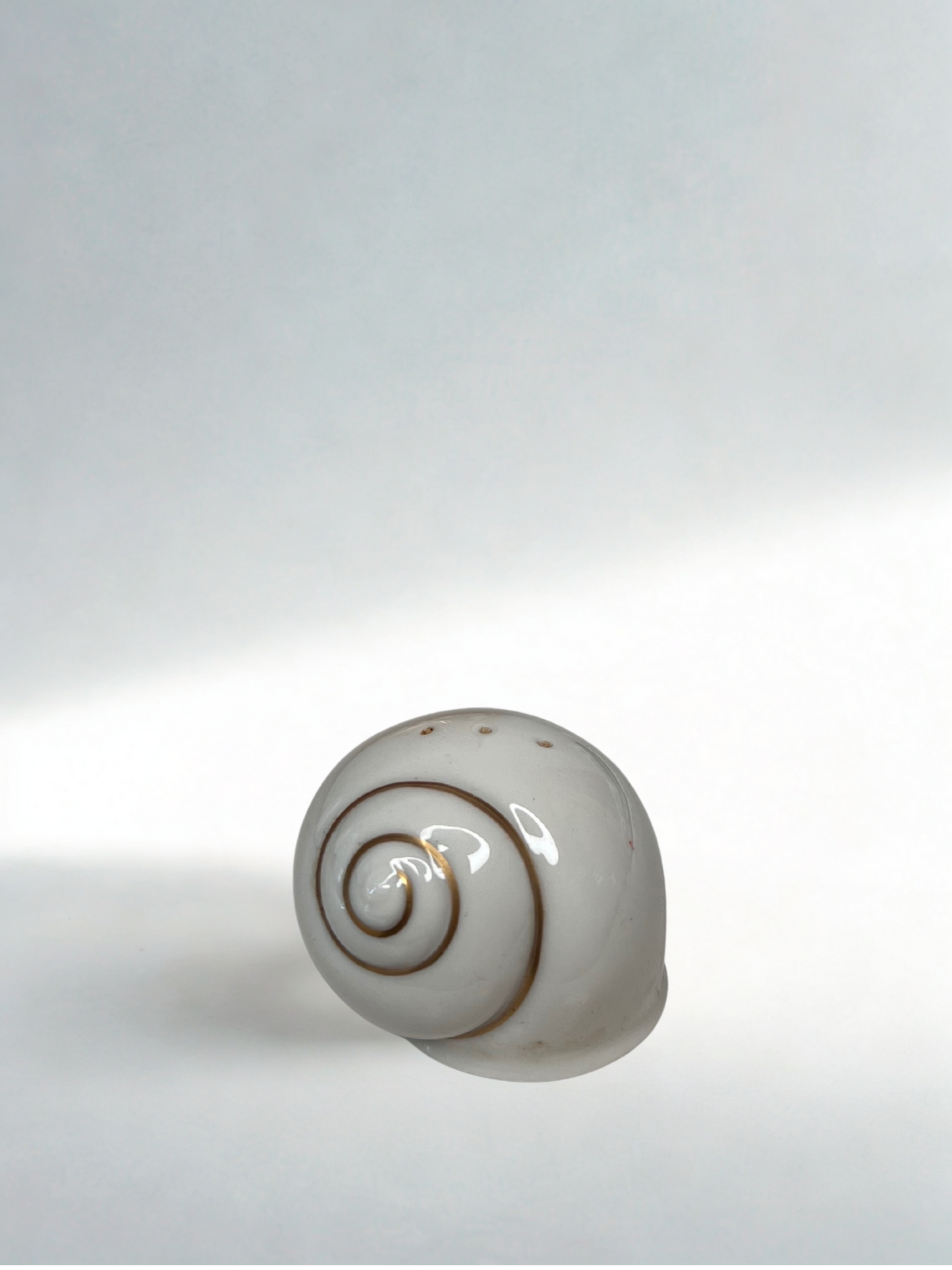 Vintage Ceramic Shell Salt Shaker – Spiral Seashell Design