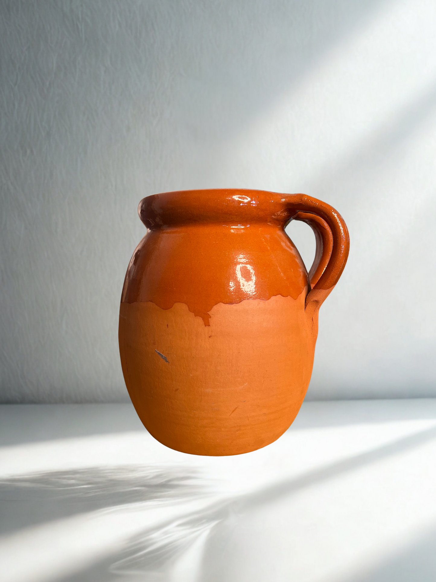 Large Vintage Terracotta Jug with Handle