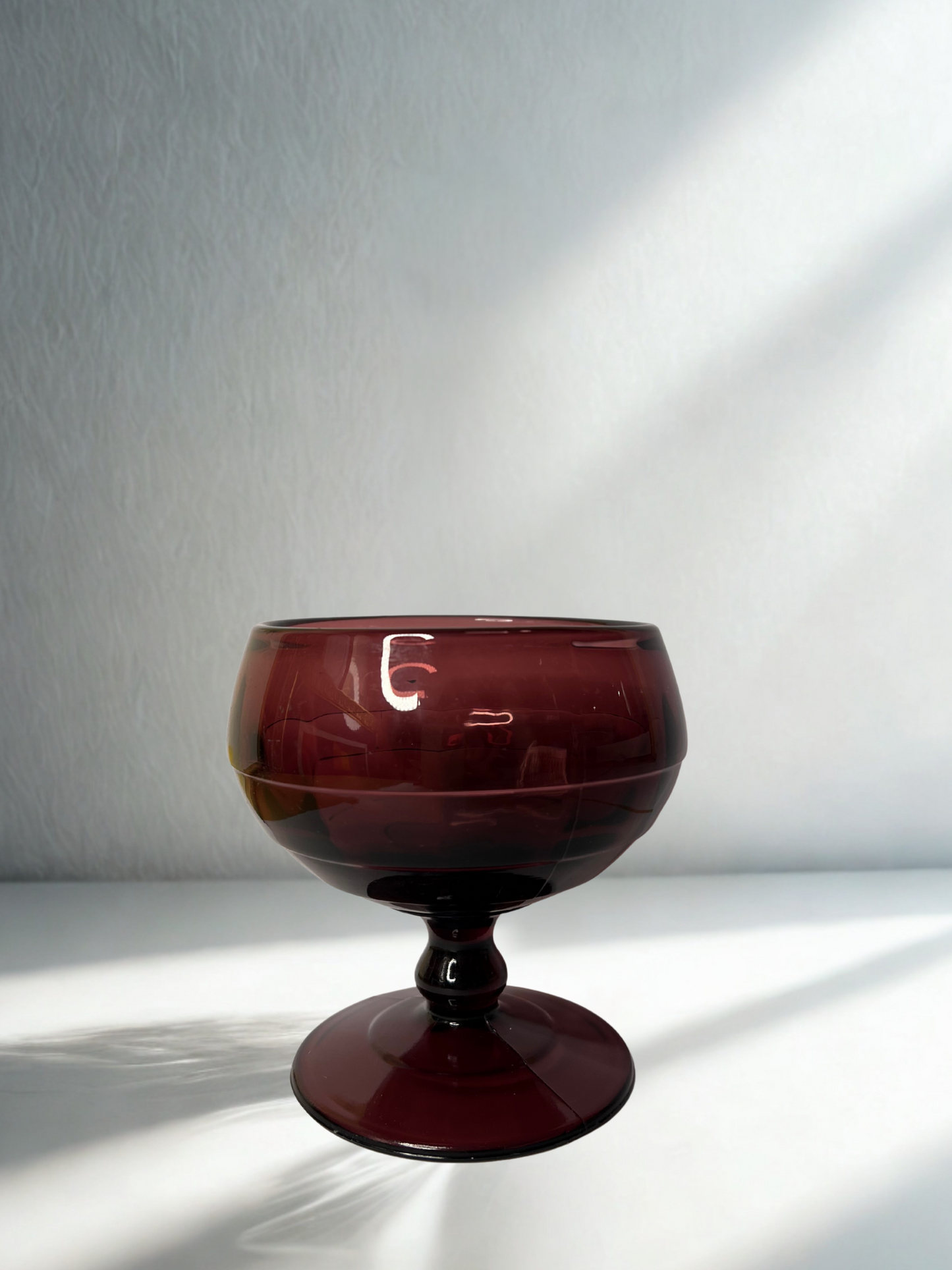 Deep Burgundy Glass Dessert Coupe