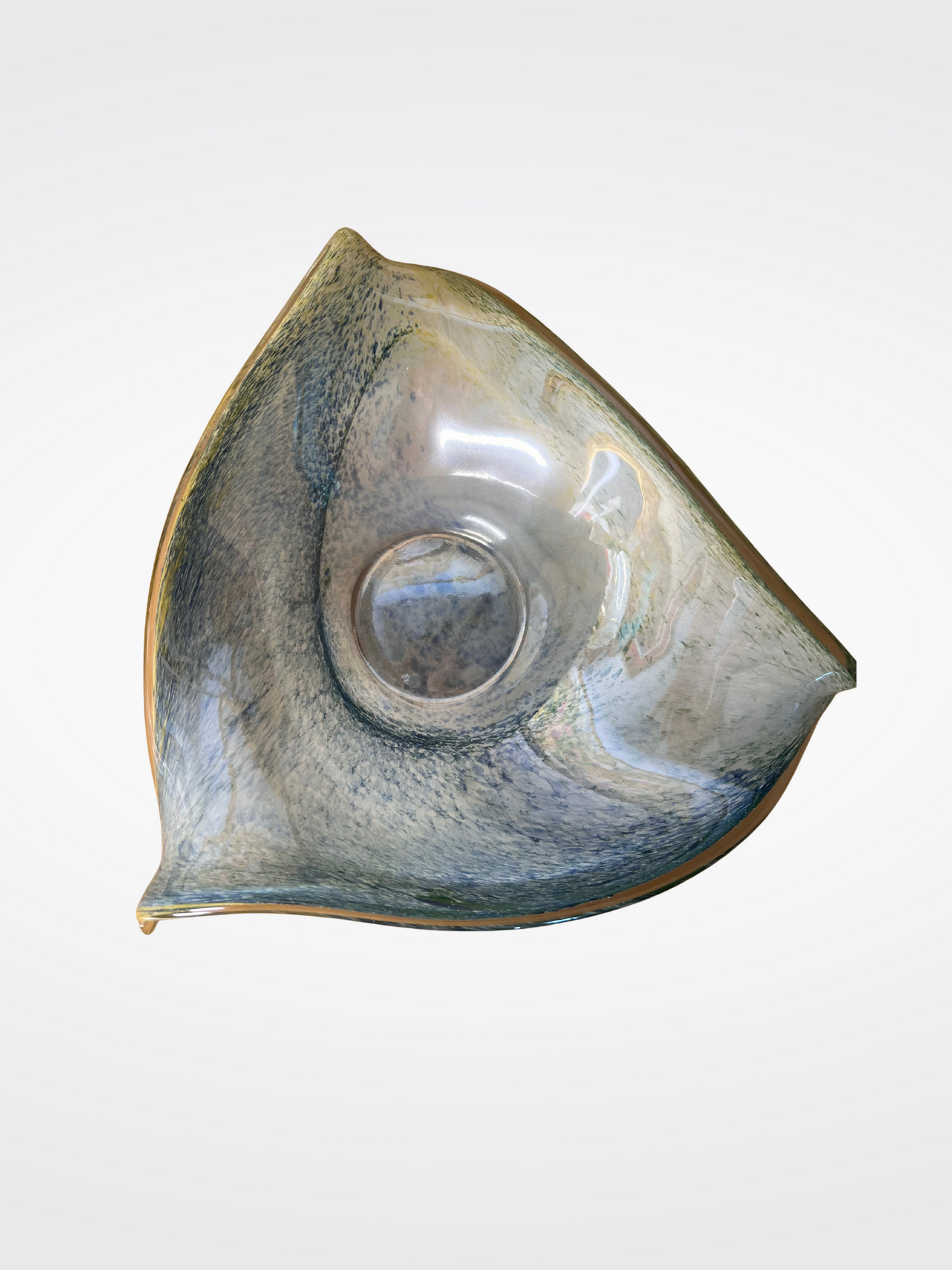 Mid-Century Freeform Murano Style Art Glass Bowl