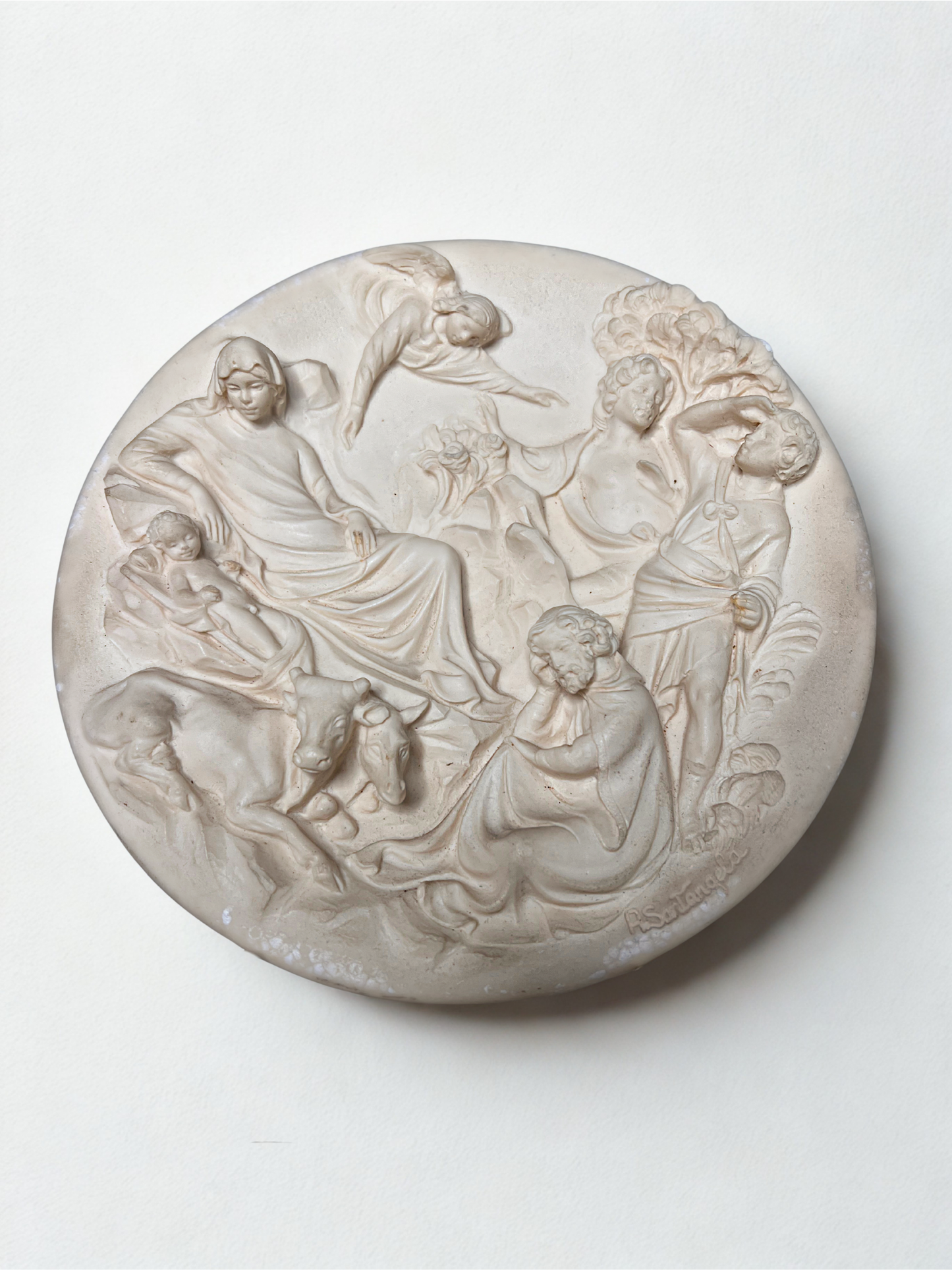Studio Dante di Volteradici Alabaster Relief Wall Plaque – The Nativity