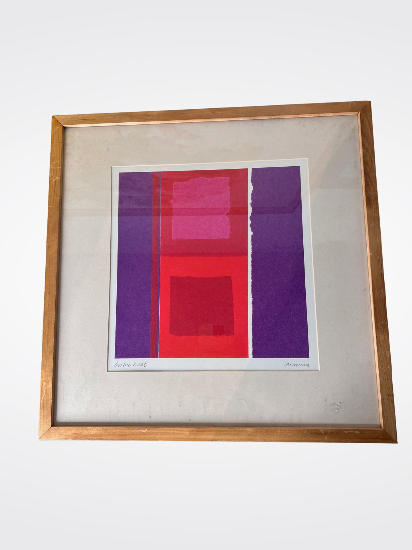Framed Abstract Modernist Print by Carrie Neat – Signed & Titled "Americana"