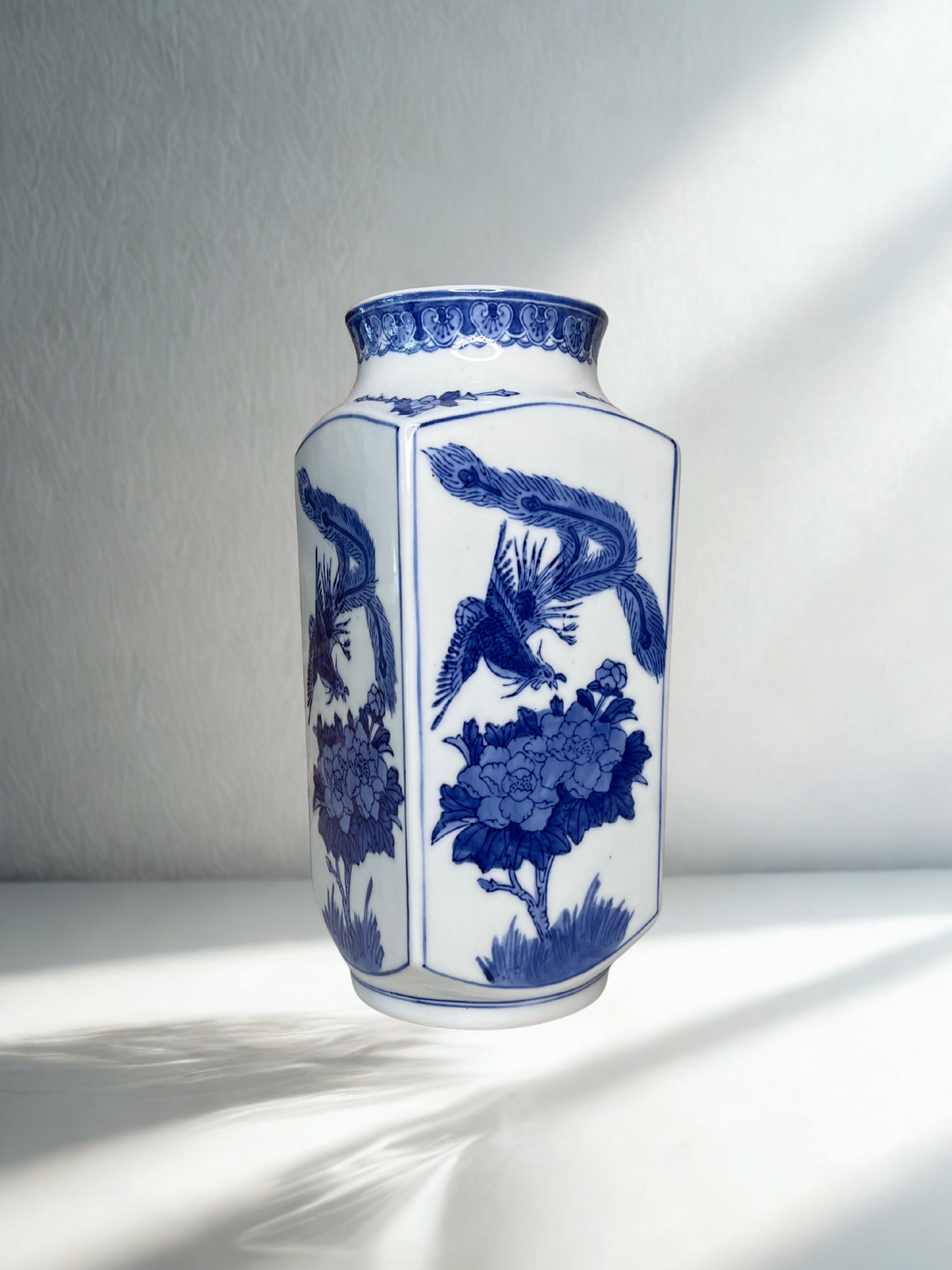 Blue & White Porcelain Vase – Phoenix & Peony Motif