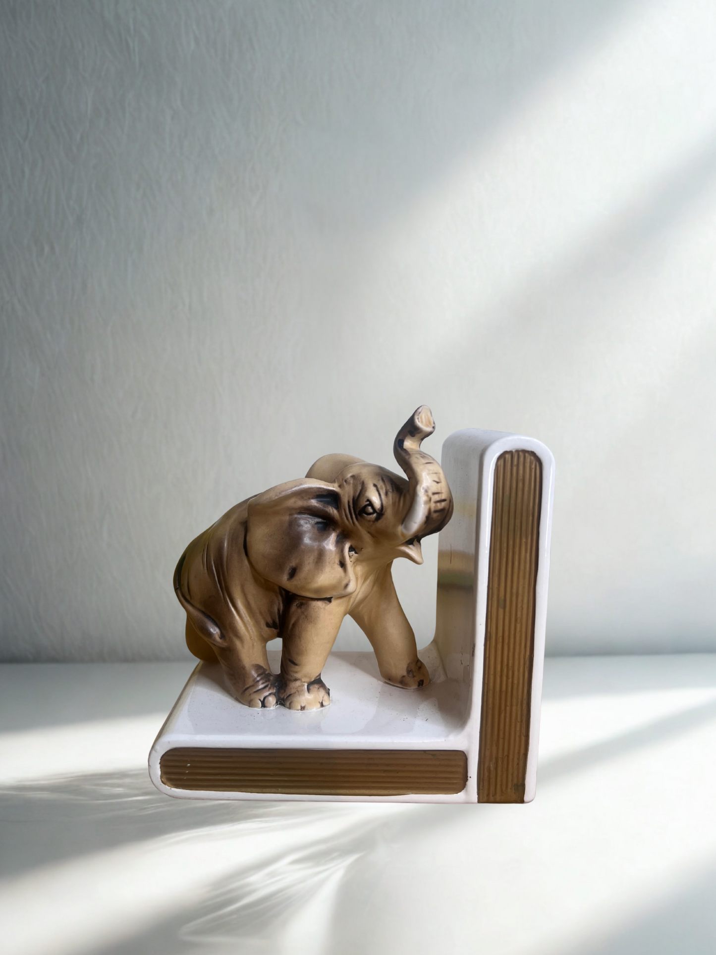 Vintage Ceramic Elephant Bookend