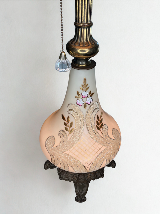 Crystal Fringe Glass Lamp – 39.4” tall