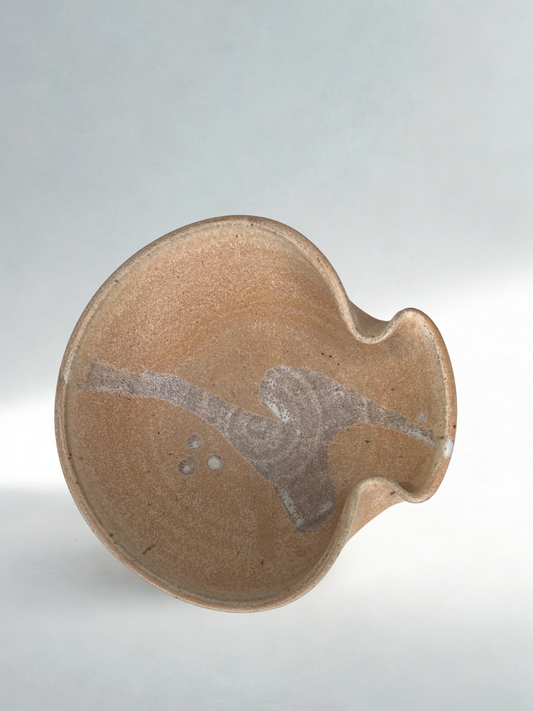 Handmade Studio Pottery Bowl – Natural Glaze with Sculptural Form