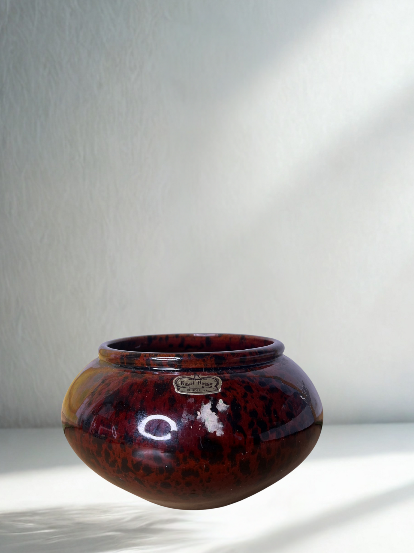 Vintage Royal Haeger Speckled Burgundy Art Pottery Vase