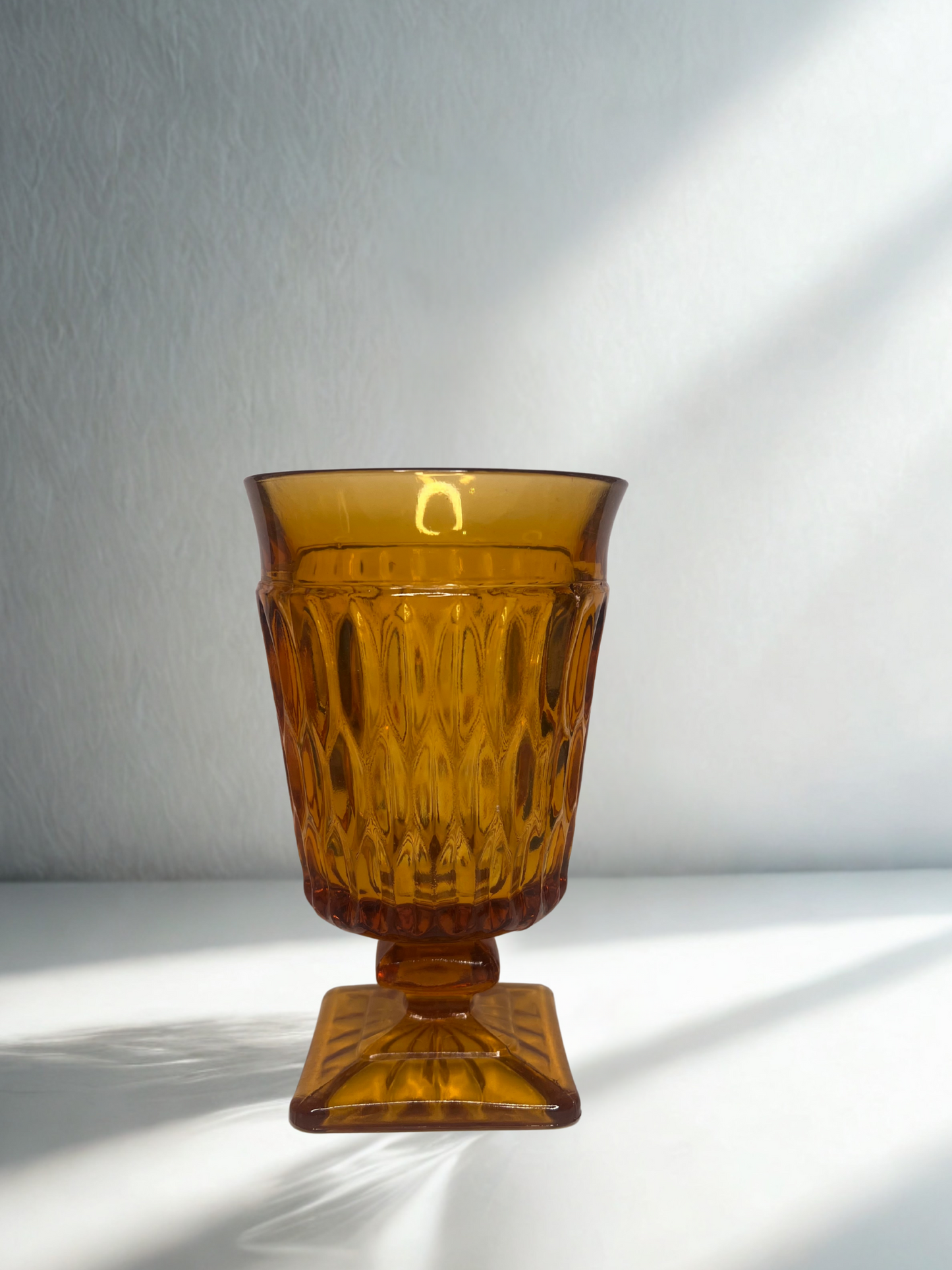 Amber Glass with Textured Diamond Pattern