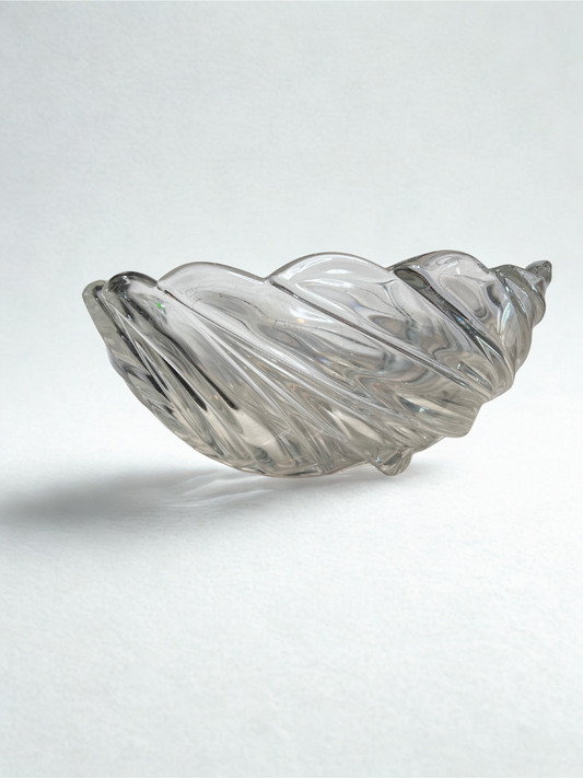 Murano-Style Swirl Glass Cornucopia Bowl