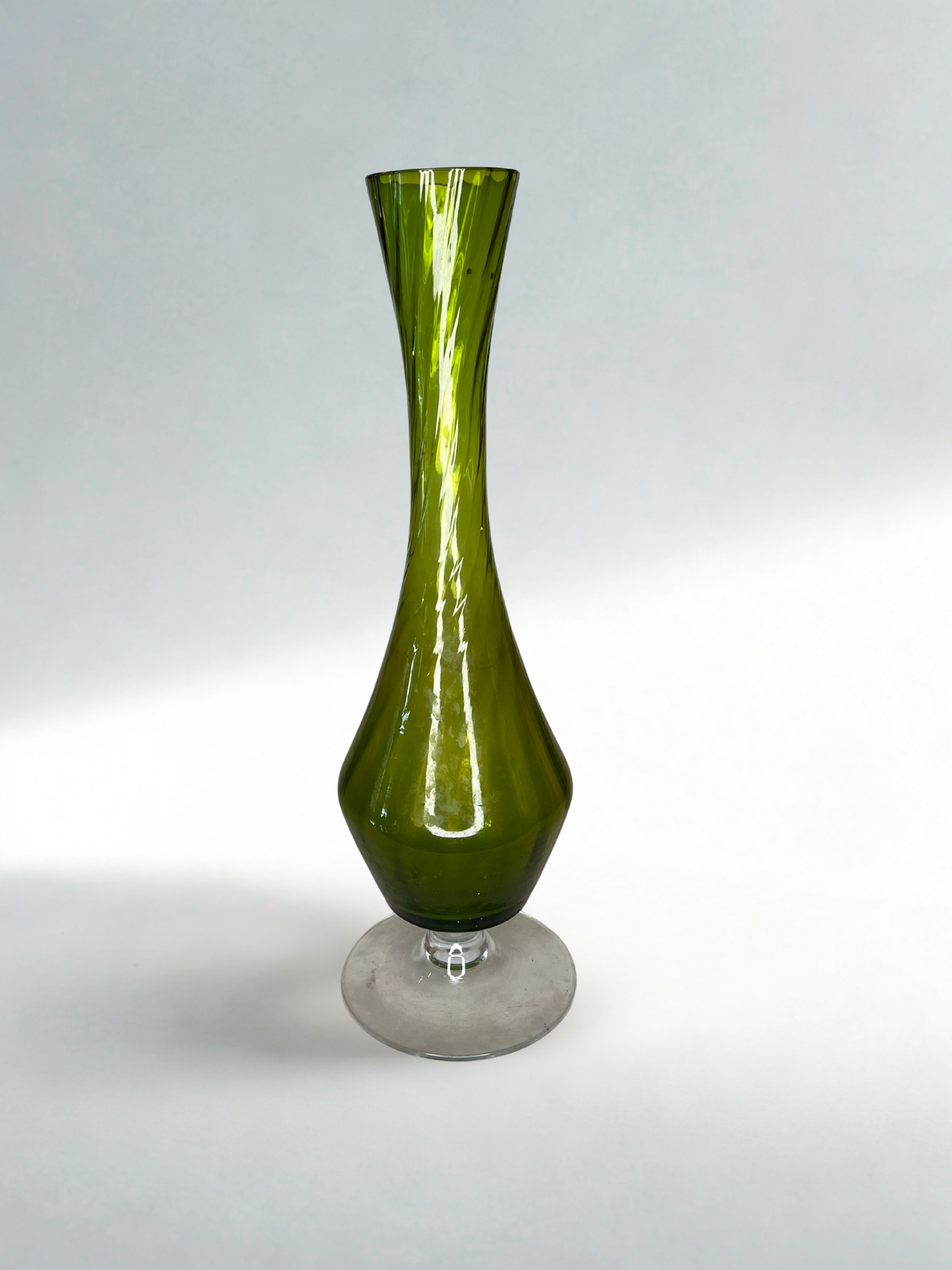 Tall Emerald Green Pedestal Vase