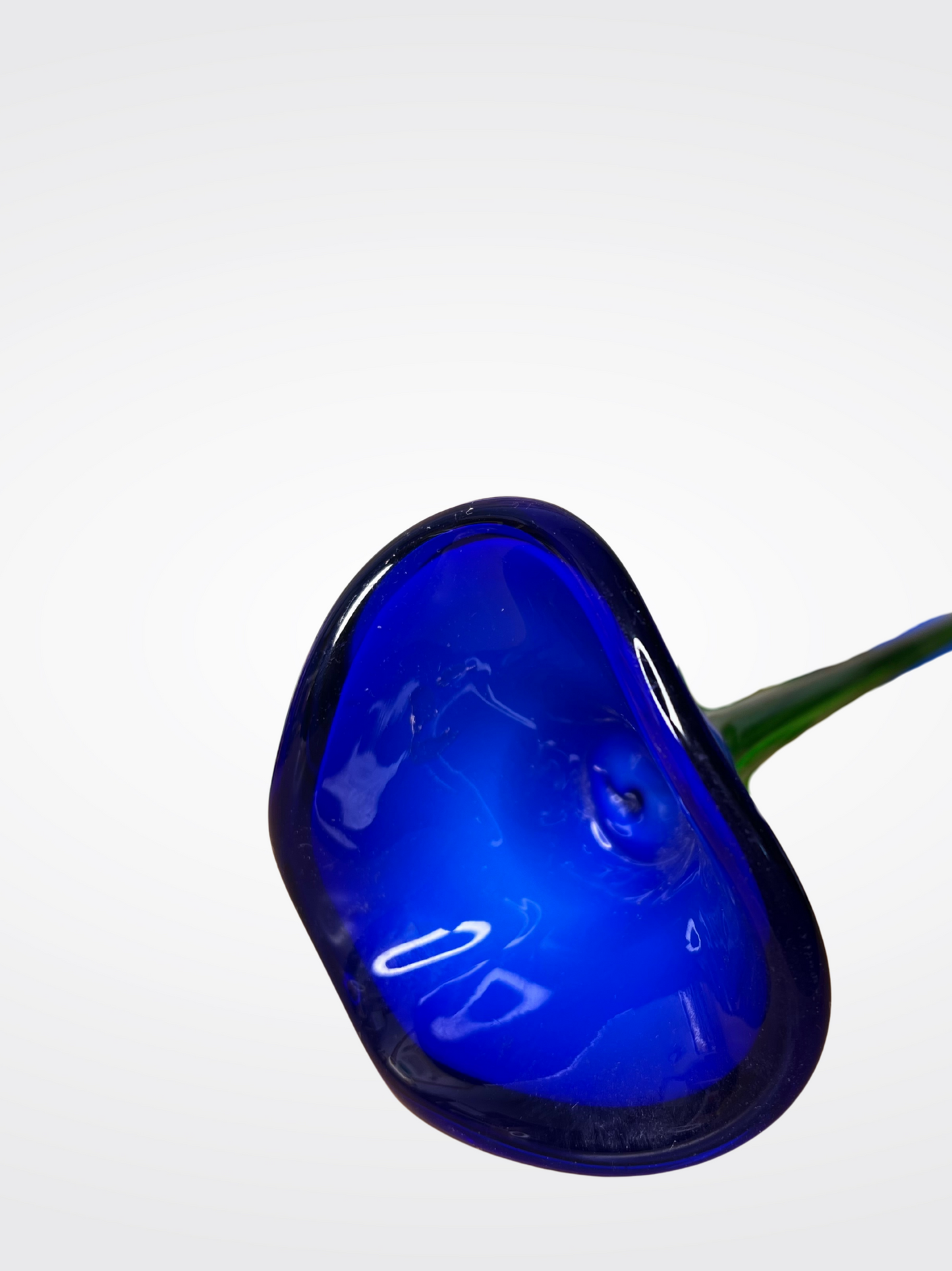 Murano Glass Blue Calla Flower Stem – Handcrafted in Venice