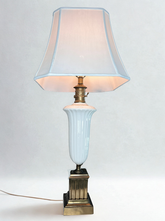 Porcelain Pedestal Lamp - 17.3 inch