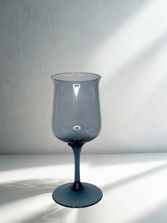 Deep Blue Tulip-Shaped Wine Glass