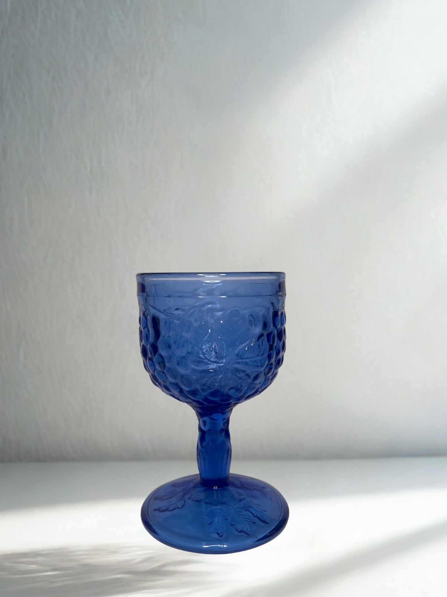 Cobalt Blue Embossed Goblet
