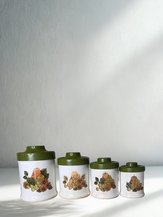 Vintage  Canister Set with Fruit Motif – Set of 4
