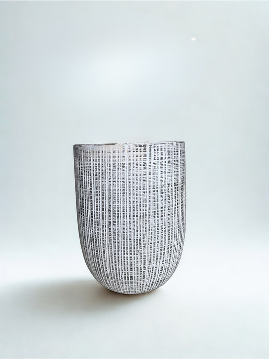 Modernist Etched Ceramic Vase