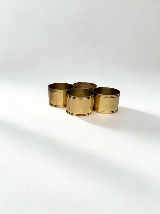 Vintage Brass Napkin Rings - Set of 4