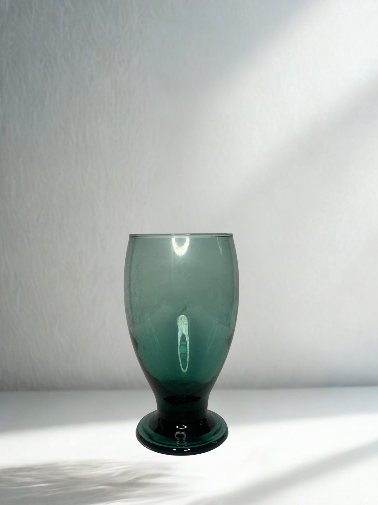 Deep Green Footed Drinking Glass