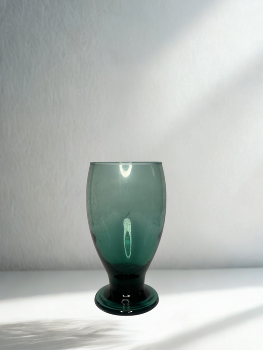Deep Green Footed Drinking Glass