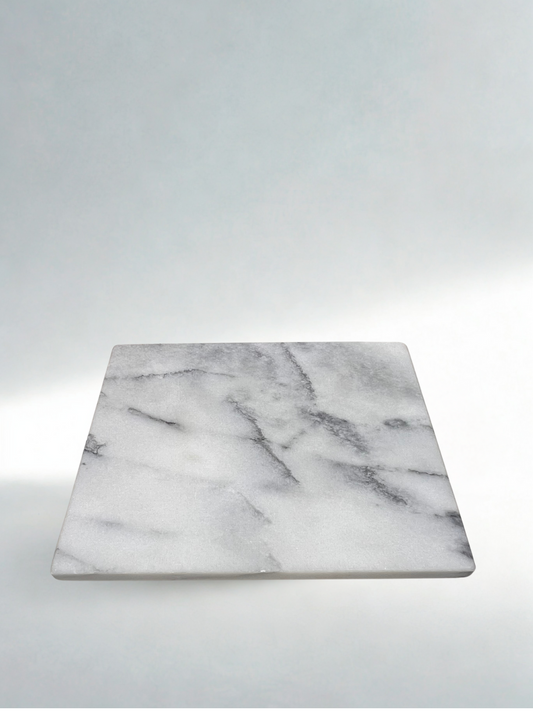 Square White Marble Tray