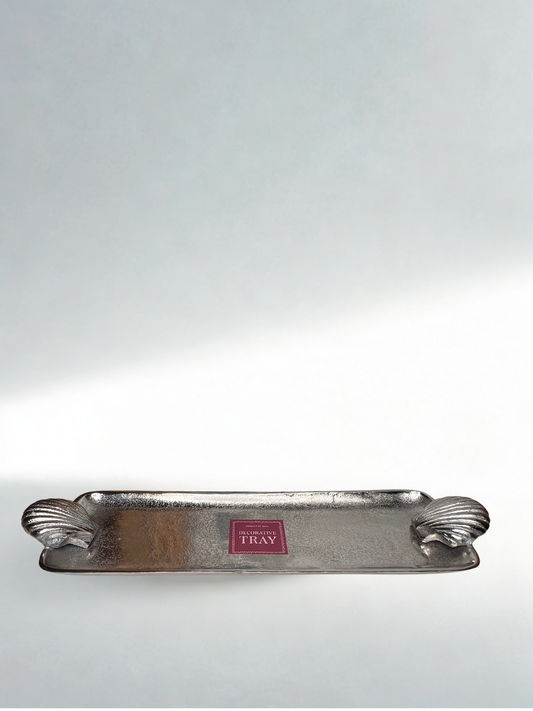 Silver Shell Handle Decorative Tray