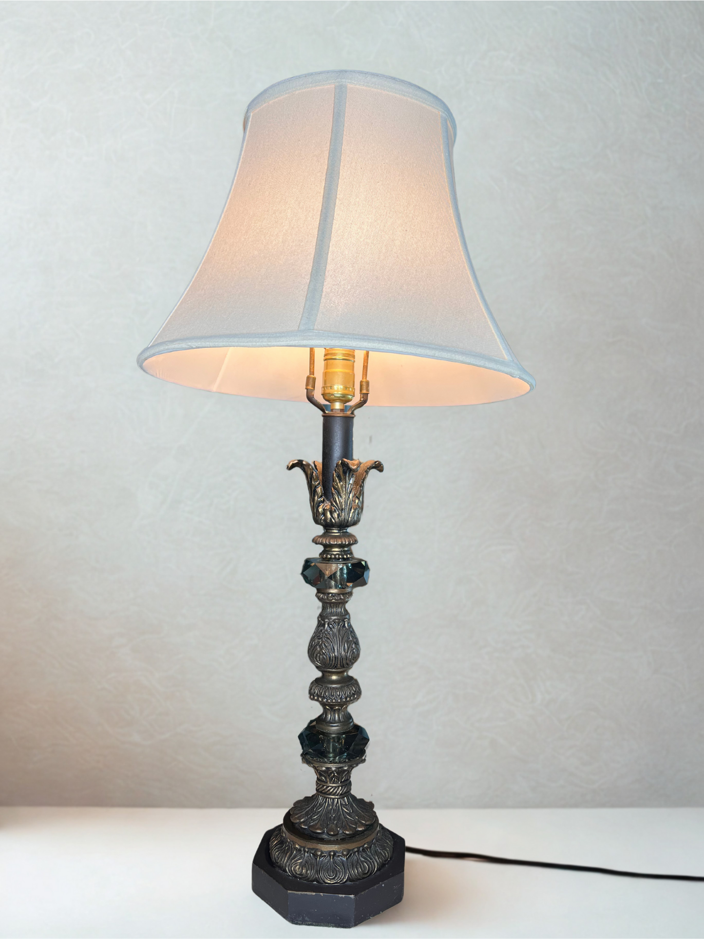Crystal Bronze Column Lamp - 31.5 tall
