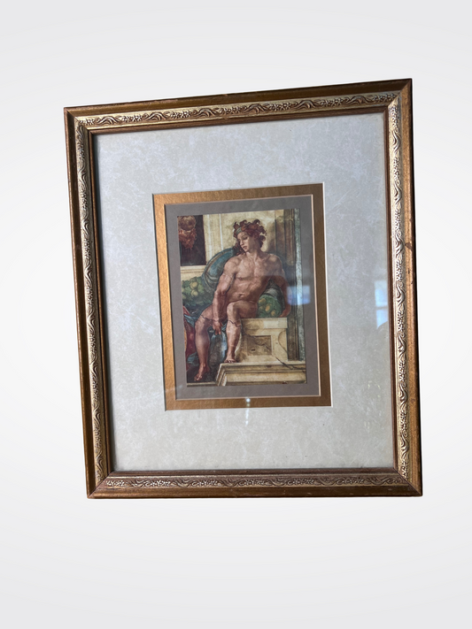 Framed Renaissance Print – Michelangelo's Prophet Jonah, Sistine Chapel