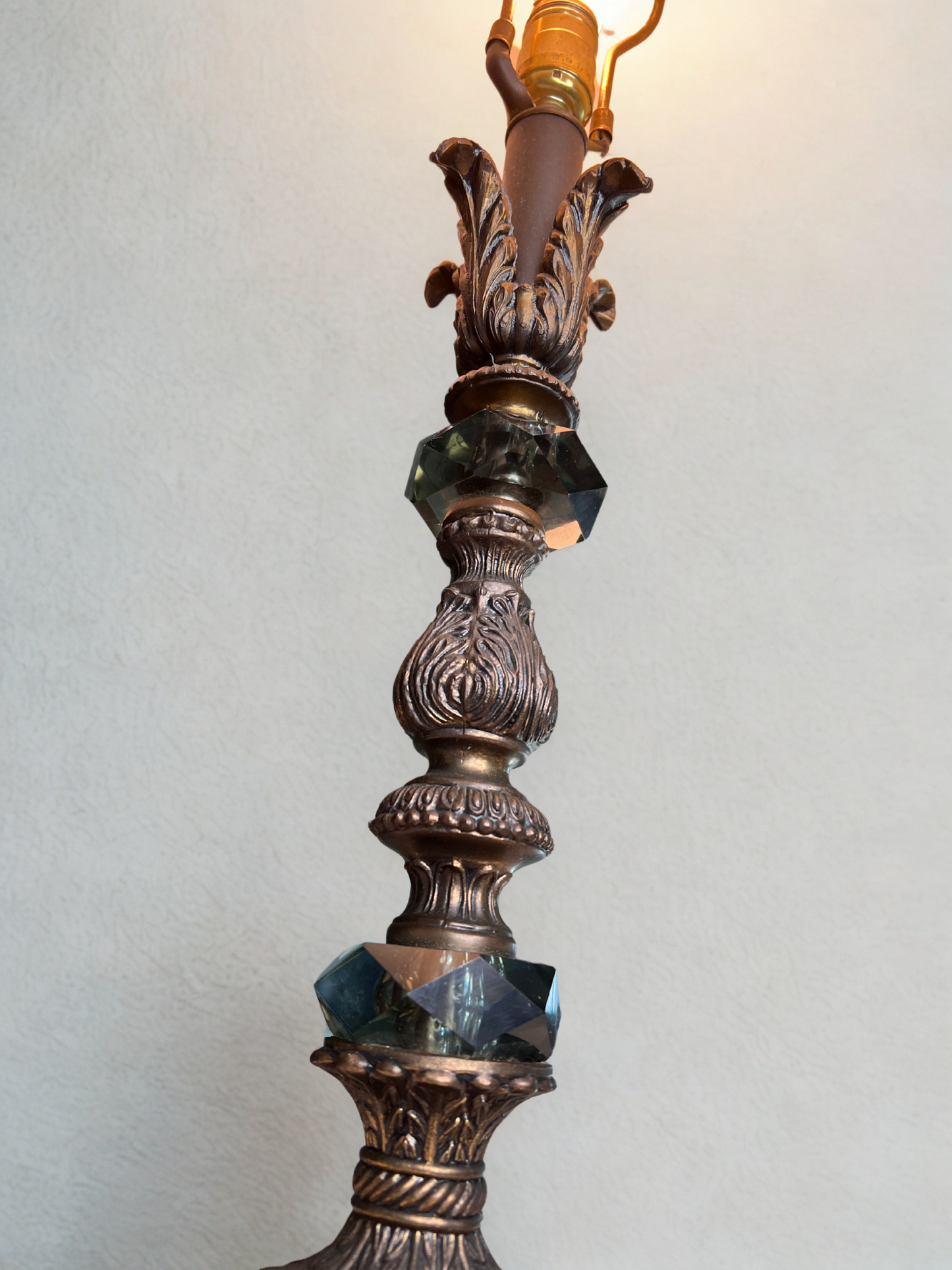 Crystal Bronze Column Lamp - 31.5 tall