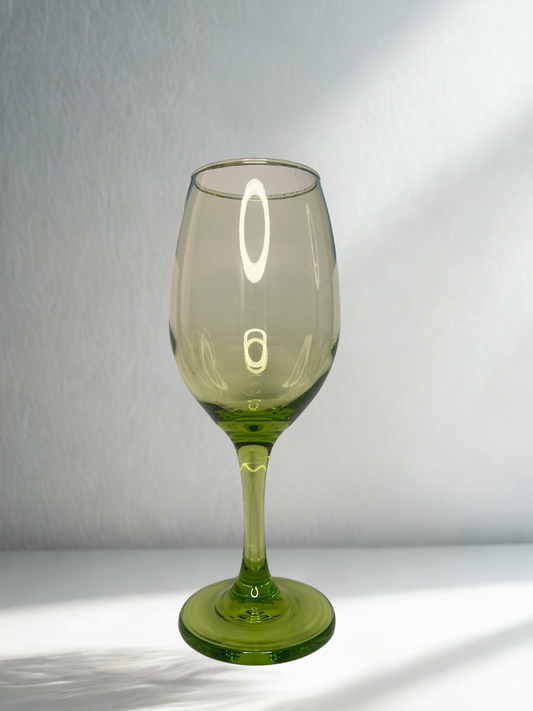 Olive Green Stem Wine Glass