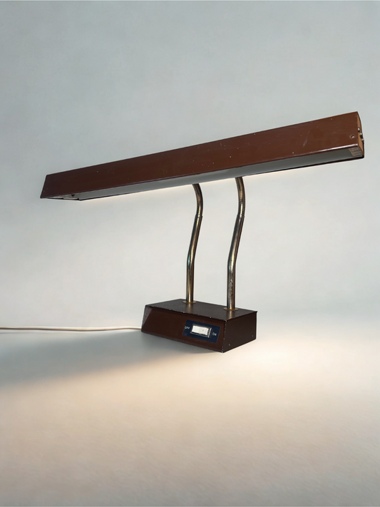 Vintage Mid-Century Modern Brown Desk Lamp