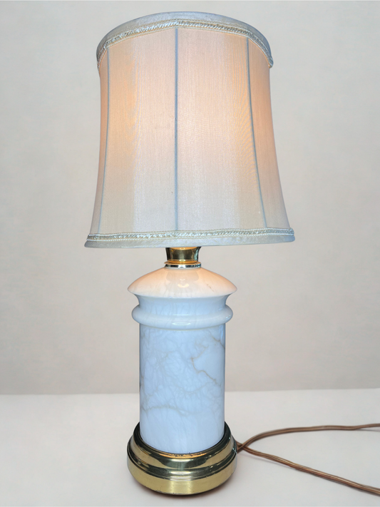 White Marble Glass Lamp - 27.5" tall