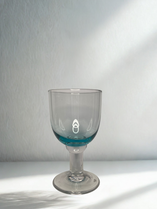 Clear Goblet with Teal Base Accent