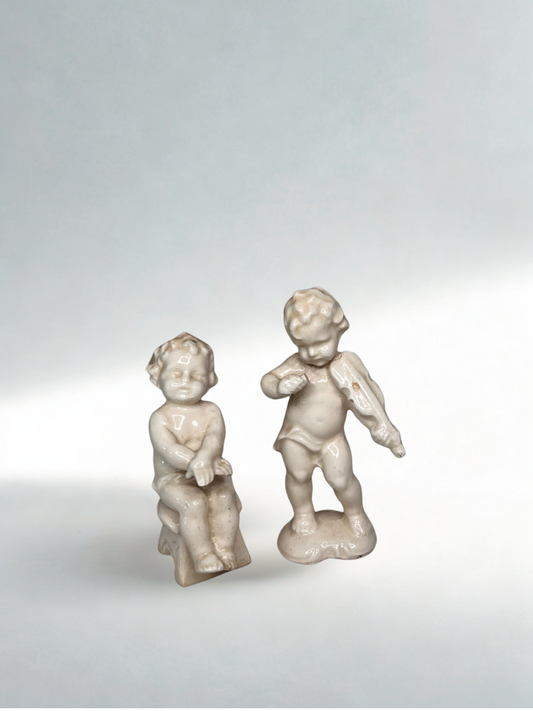 Mini Ceramic Cherub Figurines – Set of 2