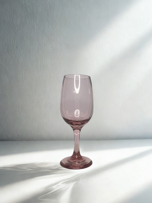 Blush Pink Curved Stem Wine Glass