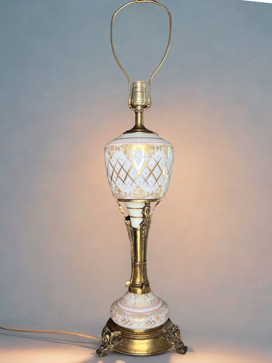 Regency Porcelain Pedestal Lamp - 43.3" tall