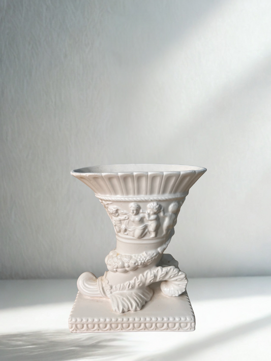 Vintage White Ceramic Neoclassical Urn