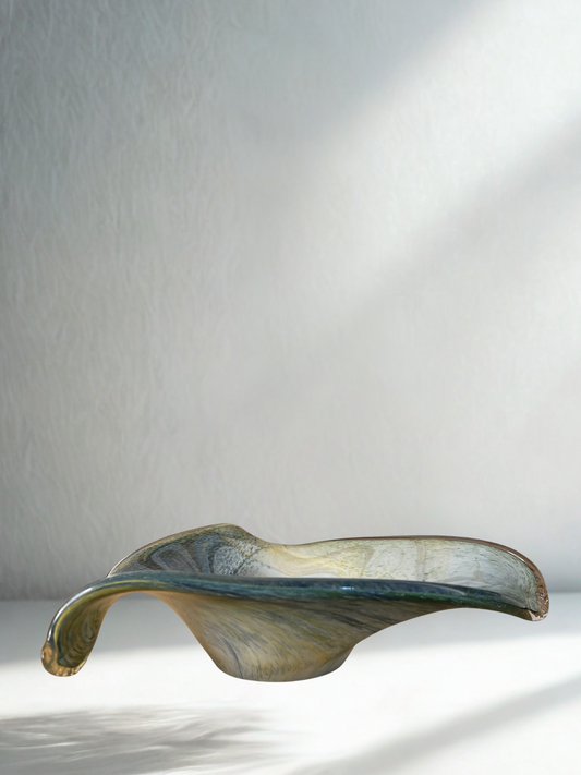 Mid-Century Freeform Murano Style Art Glass Bowl
