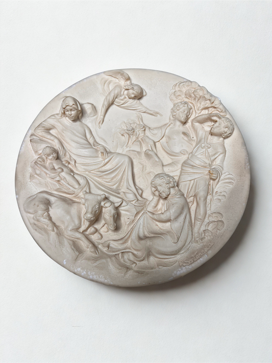 Studio Dante di Volteradici Alabaster Relief Wall Plaque – The Nativity