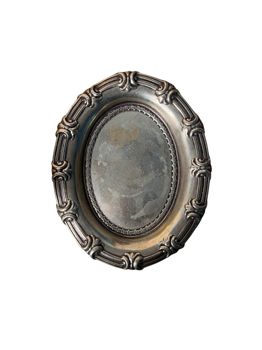 Vintage Ornate Silver-Plated Oval Tray – Baroque Revival Style