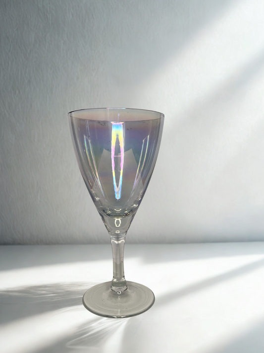 Iridescent Clear Cone-Shaped Goblet