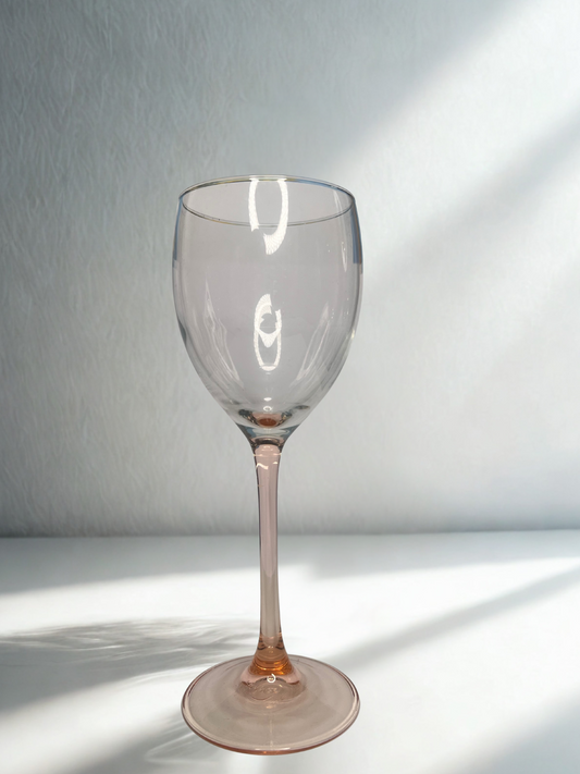 Clear Goblet with Blush Pink Stem